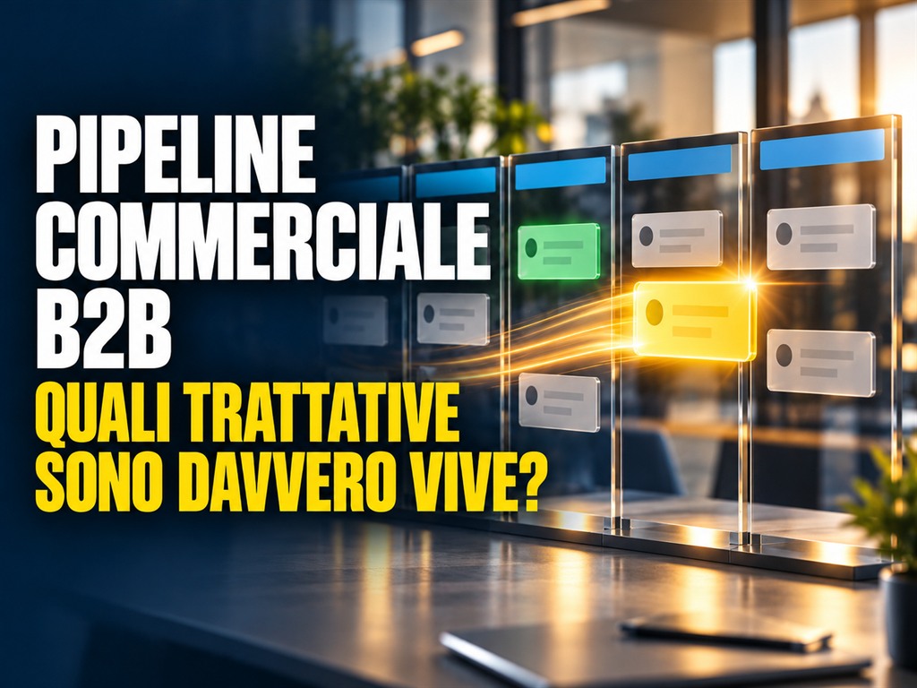 Pipeline commerciale B2B con opportunità in accelerazione tra le fasi di vendita